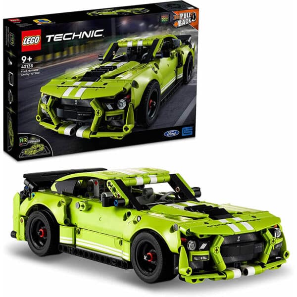 LEGO 42138 Technic Ford Mustang Shelby GT500, Modellauto-Bausatz, Spielzeugauto, Rennauto für Kinder und Teenager mit Rückziehmotor, Geschenk zu Weihnachten
