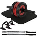 EnterSports Bauchroller Bauchmuskeltrainer, 6-in-1 Bauchtrainer mit Fitnessband, Liegestütze, Kniematte, Bauchtrainer für Zuhause ,Fitness Geräte, Bauchmuskel roller, Gut für Heimtraining