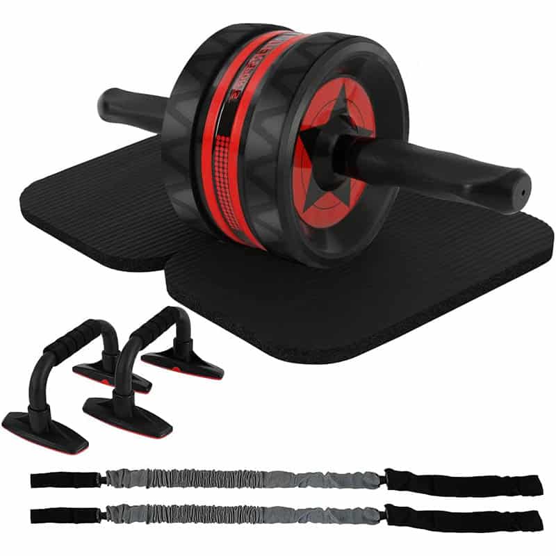 EnterSports Bauchroller Bauchmuskeltrainer, 6-in-1 Bauchtrainer mit Fitnessband, Liegestütze, Kniematte, Bauchtrainer für Zuhause ,Fitness Geräte, Bauchmuskel roller, Gut für Heimtraining EnterSports Bauchroller Bauchmuskeltrainer, 6-in-1 Bauchtrainer mit Fitnessband, Liegestütze, Kniematte, Bauchtrainer für Zuhause ,Fitness Geräte, Bauchmuskel roller, Gut für Heimtraining