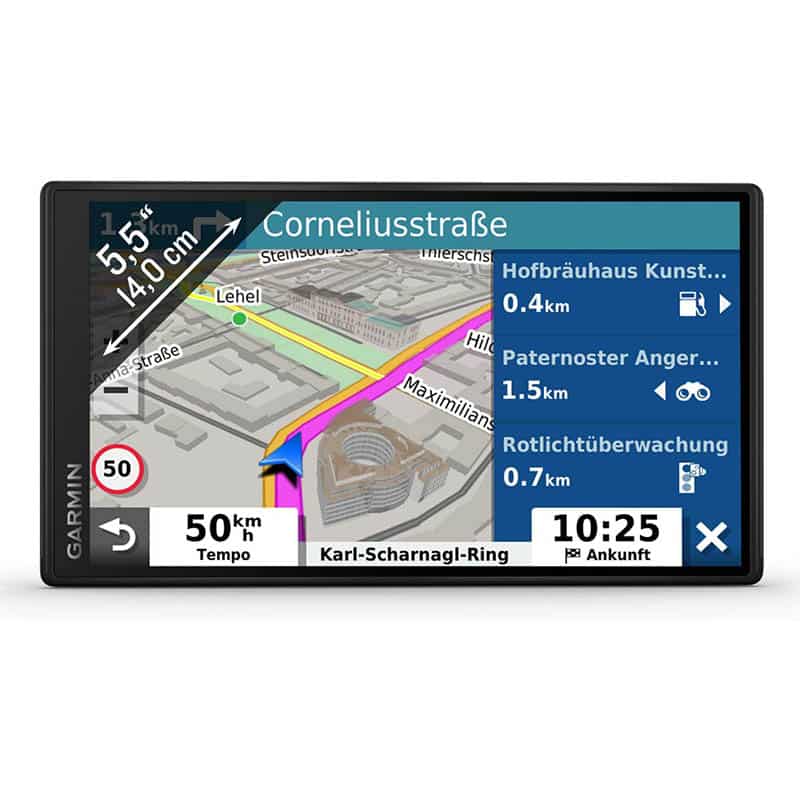 Garmin DriveSmart EU – Navigationsgerät Farbdisplay, vorinstallierten 3D-Karten für Europa (46 Länder), Live Traffic via DAB+/Drive App, Sprachsteuerung & Fahrerassistenz Garmin DriveSmart EU – Navigationsgerät Farbdisplay, vorinstallierten 3D-Karten für Europa (46 Länder), Live Traffic via DAB+/Drive App, Sprachsteuerung & Fahrerassistenz