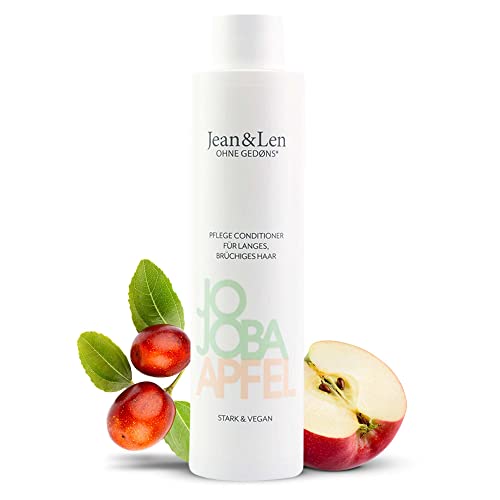 Jean & Len Conditioner Pflege Jojoba & Apfel, pflegt lange und brüchige Haarspitzen, entwirrt Knoten und sorgt für bessere Kämmbarkeit, Spülung mit Apfel Duft, ohne Parabene & Silikone, vegan, 300 ml Jean & Len Conditioner Pflege Jojoba & Apfel, pflegt lange und brüchige Haarspitzen, entwirrt Knoten und sorgt für bessere Kämmbarkeit, Spülung mit Apfel Duft, ohne Parabene & Silikone, vegan, 300 ml
