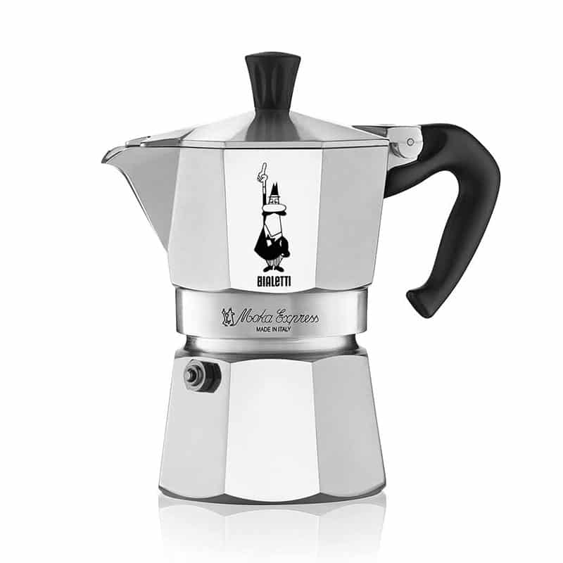4 Tassen Bialetti, Moka Express, Ikonische Espressomaschine für die Herdplatte, macht echten Italienischen Kaffee, Moka-Kanne, Aluminium, Silber – Bild 1