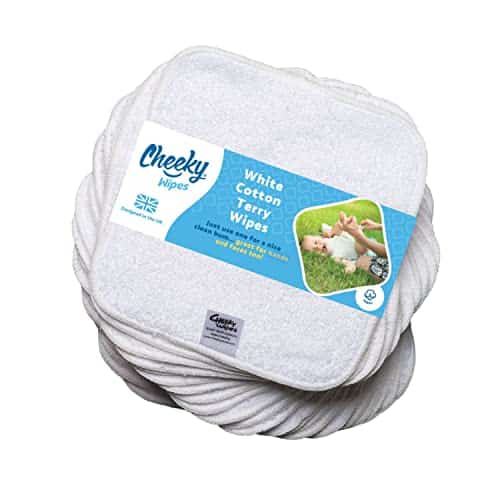 41Nu2uEMf-L.jpg Cheeky Wipes - Babytücher aus Baumwolle, weiss, 25 Stück - 15 x 15 cm – Bild 1