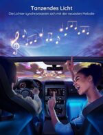 Govee LED Innenbeleuchtung Auto, 4pcs 48 LED Auto LED Strip, Upgrade Zwei-Linien-Design, Wasserdicht Beleuchtung APP Steuerbare mehrfarbig Musik Innenbeleuchtung mit Zigarettenanzünder – Bild 3