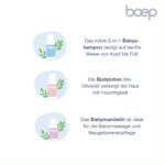 boep Geschenkset, Baby probiert boep, Erstausstattung mit Badeöl, Mandelöl, Babyshampoo, Babylotion und Lippenbalsam, Zertifizierte Naturkosmetik, Babyerstausstattung – Bild 4