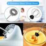 CAVN Elektrischer Milchaufschäumer mit Doppeltem Quirl, USB Aufladbar, 2 in 1 Handheld Batteriebetriebene Milchaufschäumer Handmixer Milk Frother Milchschaum Eiermixer für Kaffee,Latte – Bild 3