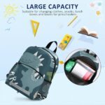 Isaoa Rucksack mit Zügeln für Jungen, niedlicher Dinosaurier Brülltier Rucksack, Kinderrucksack, Tagespflegetasche, Vorschule, Kinderzimmer, Reisetasche mit Brustclip – Bild 3