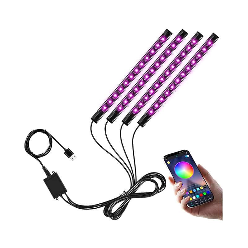 71N5F78kEXL._AC_SL1500_ Winzwon, LED Innenbeleuchtung Auto, Winzwon Auto Zubehör Geschenke für Ihn Sie, LED Auto Strip Innenraumbeleuchtung Ambientebeleuchtung, Car Accessories Gifts für Männer Frauen, Auto Sachen Gadgets für Deko – Bild 1