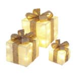 Bambelaa! 3er Led Deko Geschenke Leucht Boxen Timer Weihnachts Dekoration Weihnachtsdeko Beleuchtet Deko Weihnachten