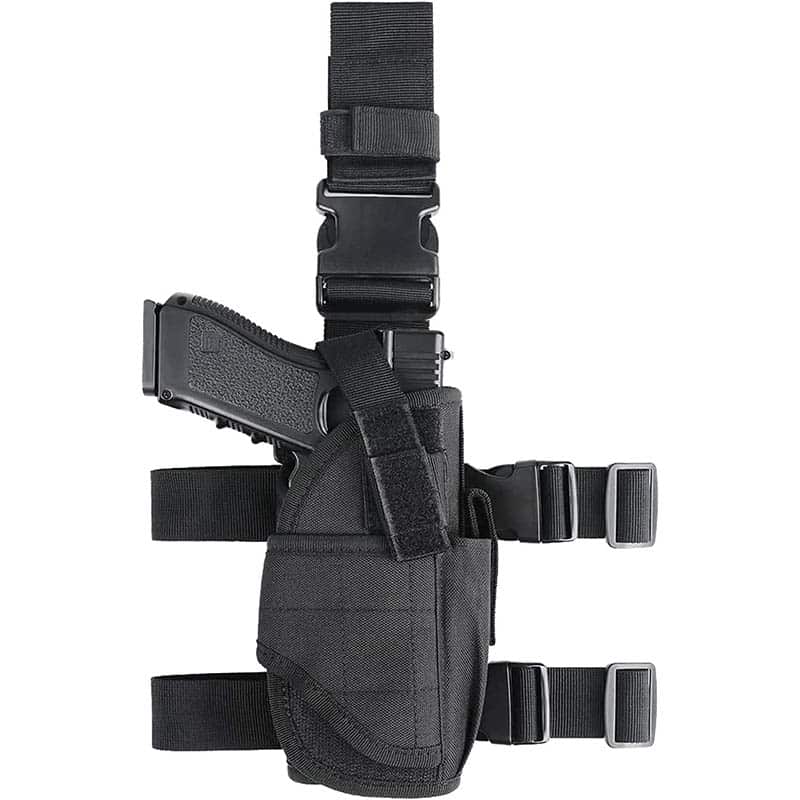 Goldmiky Beinholster Pistolenholster, Einstellbare Tactical Airsoft Pistol Drop Bein Holster Tasche, Oberschenkel Tiefziehholster taktisch für rechtes Bein zum Jagdschiessen Camping