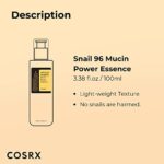 COSRX Snail 96 Essence – Feuchtigkeitsserum mit Schneckenschleim & Hyaluron für unreine & empfindliche Haut (100 ml) – Bild 9