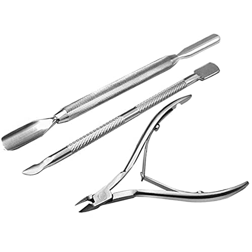 41vKyf2UCS.jpg Haobase 3St Pusher Schaber Spatel Nagelhautzange Nagelhautentferner Nagelhautschieber Set – Bild 1