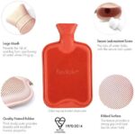 Luxus kuscheligem Kunstfell & Pom Pom Cover + Wärmflasche 2 Liter – Bild 2