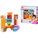 Eichhorn, Klangbausteine, 12 bunte Holzbausteine die Geräusche machen, für Kinder und Babys ab 12 Monaten, Holzspielzeug