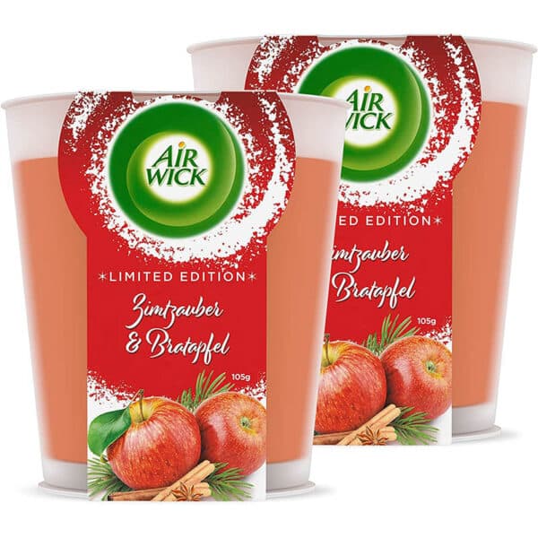 Air Wick Wohlfühl-Duftkerze im Glas – Je bis zu 20 Stunden Brenndauer – Enthält natürliche ätherische Öle