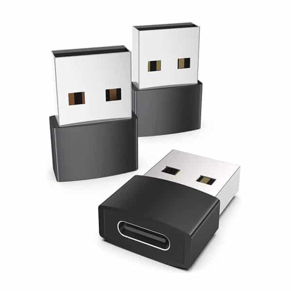 Syntech USB C Buchse auf USB Stecker Adapter (3er-Pack), USB C auf USB Adapter Kompatibel mit AirPods 3, iPad Mini 6, iPhone 13/12 Pro Max, Galaxy S20 usw, für Laptops, Powerbanks, Ladegeräten.