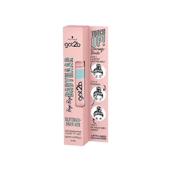 got2b Haar Mascara-Bürste Bye Bye Babyhaar (16 ml), Bürste zum Babyhaare Fixieren verleiht ein glänzendes Finish, federleicht und nicht fettend, auch für unterwegs