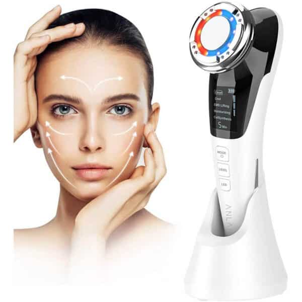 ANLAN 5-in-1 Gesichtsmassagegeraet – EMS, Rot-/Blaulicht, Heat & Cool