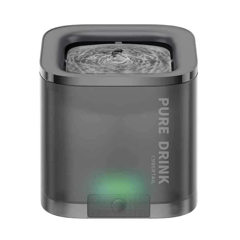grau PETKIT CYBERTAIL Katzen Trinkbrunnen, Hundewasserspender, 1,85L Katzen Hunde Wasserbrunnen, Intelligentes LED-Licht, Extrem Leiser, Hygienischer Wasserspender Trinkbrunnen für Katzen Hunde – Bild 1