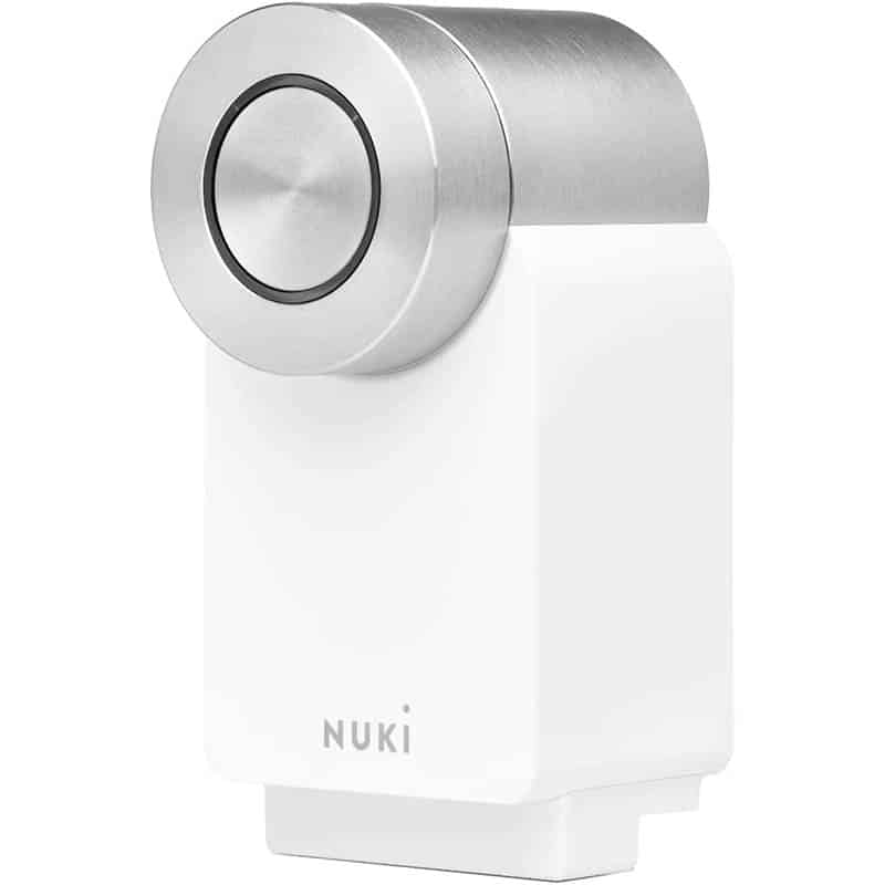 weiss Nuki Smart Lock 3.0 Pro, smartes Türschloss mit WiFi-Modul für Fernzugriff, elektronisches Türschloss macht das Smartphone zum Schlüssel, mit Akku Power Pack, AV-TEST-geprüft – Bild 1