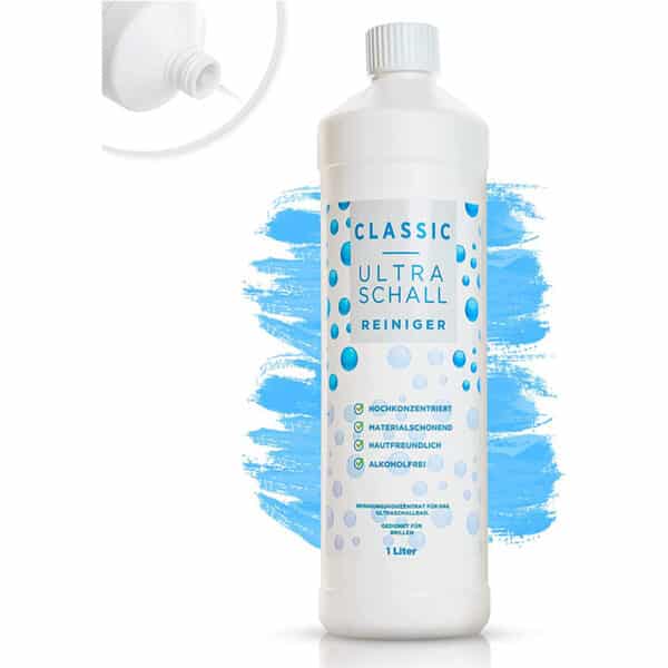 Ultraschallreiniger Konzentrat 1000ml inkl. Flaschenausgiesser für jedes Ultraschallgerät, Ultraschall Reiniger für Brillen