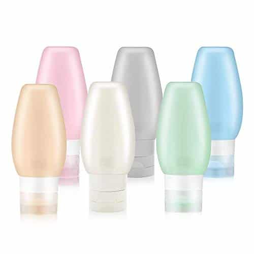 31-AYfx8iTL.jpg Uervoton Silikon Reiseflaschen Set mit Transparent Kulturbeutel, Handgepäck Kosmetiktasche, Auslaufsicher Reisebehälter für Shampoo Creme Spülung Körperpflege und Andere Flüssige – Bild 1