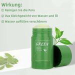 Green Mask Stick,Grüner Tee Clay Maske, Tiefenreinigung zur Ölkontrolle Mitesser Entfernen,Befeuchtet und kontrolliert das Öl, Regulieren Sie den Wasser – Bild 3