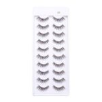 3D Falsche Wimpern 10 paare, fake lashes natürliche 3D kurze Wimpern handgefertigte transparente stiel künstliche Wimpern für das tägliche Make up von EMEDA – Bild 2
