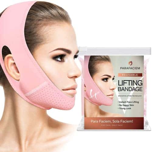 41y539uOg8L.jpg ParaFaciem wiederverwendbare V-Linienmaske, Gesichts-Schlankheitsgurt, Doppelkinn-Reduziermaske, Lifting-Maske, Gesichtslifting-Bandage, V-förmige Schlankheits-Gesichtsmaske – Bild 1