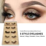 DYSILK 6D & 8D Falsche Wimpern Flauschige Lange Dramatische Natürliche Gefälschte Wimpern Dicke Weich Wiederverwendbar Künstliche Wimpern Pack Makeup 5 Stile Gemischt – Bild 4