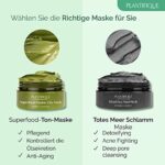 PLANTIFIQUE Korean Gesichtsmaske mit Avocado & Superfoods 100ml - Gesicht Polierer aus Meereslehm - Gesichtsporen - Minimierer - Reinigt Pickel und entgiftet die Haut - Gesichtsmasken Beauty – Bild 5