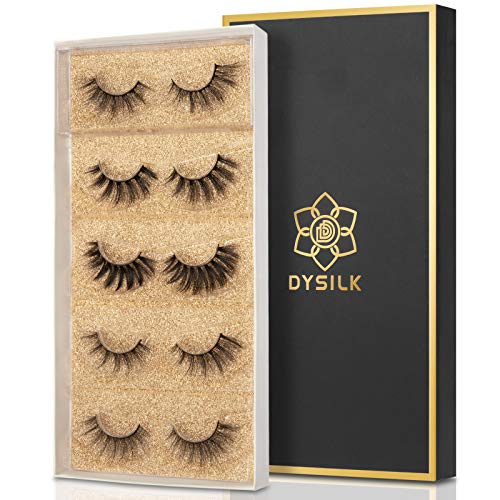 51N-wjorOJL.jpg DYSILK 6D & 8D Falsche Wimpern Flauschige Lange Dramatische Natürliche Gefälschte Wimpern Dicke Weich Wiederverwendbar Künstliche Wimpern Pack Makeup 5 Stile Gemischt – Bild 1