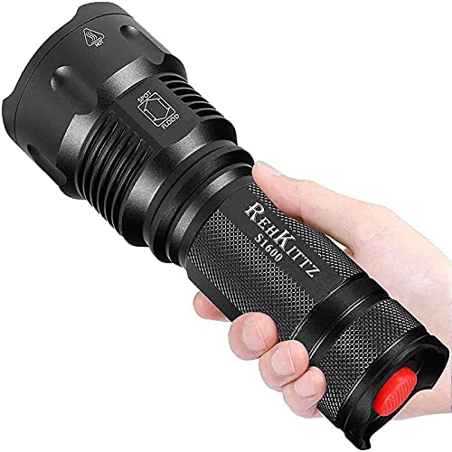 51TYtTWUXrS._AC_.jpg REHKITTZ LED Taschenlampe,Extrem Hell Handlampe Zoombare Taschenlampen für Camping,Ausrüstung,Outdoor,Zoombarer Einstellbarer Fokus – Bild 1