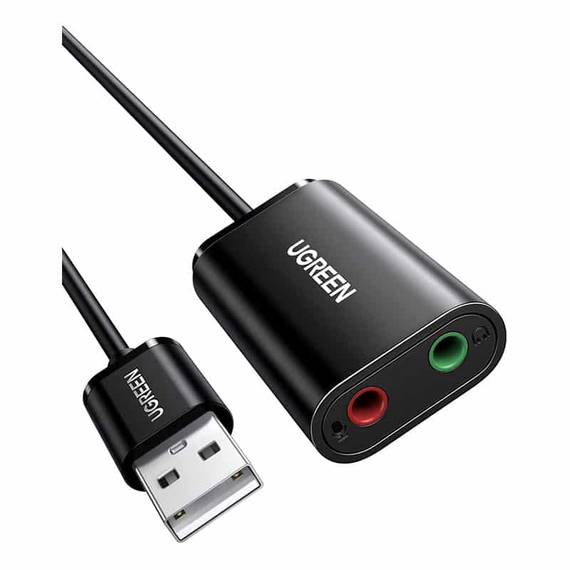 61QSJqo7DUL._AC_SL1500_ UGREEN Externe USB Soundkarte Klinke USB Adapter für Computer, PS5, PS4, USB Audio Stereo Adapter External Sound Card (Schwarz) – Bild 1