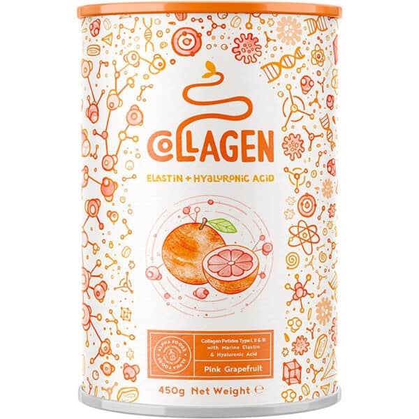 Collagen mit Elastin und Hyaluronsäure - Kollagen Hydrolysat Peptide Type I, II und III - 450 Gramm Pulver