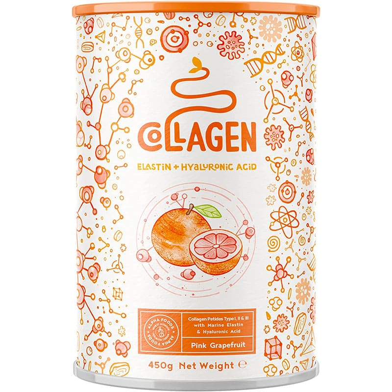 grapefruit Collagen mit Elastin und Hyaluronsäure - Kollagen Hydrolysat Peptide Type I, II und III - 450 Gramm Pulver – Bild 1