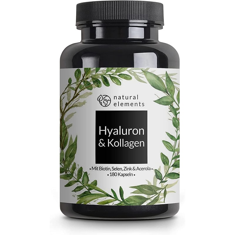 hy co Hyaluronsäure Kollagen Komplex - 180 Kapseln - Angereichert mit Biotin, Selen, Zink, Vitamin C aus Acerola & Bambusextrakt - Laborgeprüft – Bild 1