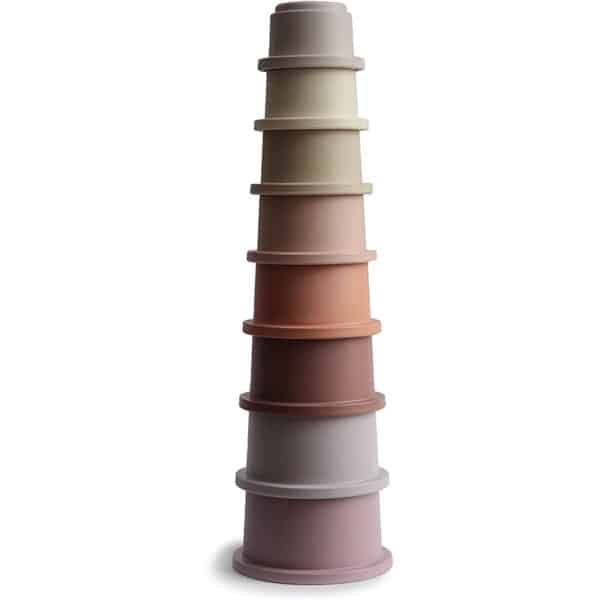 mushie Stapelbecher Spielzeug, Stapelturm mit 8 Bechern, Für Babys & Kinder, Sicher, Hochwertig & Langlebig, BPA/PVC/Phthalat-frei, Hergestellt in Dänemark |