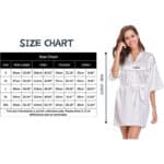 Vlazom Kimono Robe Damen Morgenmantel Kurzer Satin Bademantel Mit Gürtel V-Ausschnitt Kimono – Bild 6