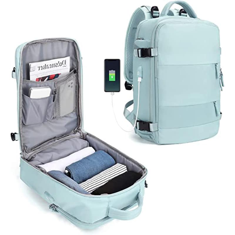 15,6zoll - 3 SZLX Grosser Reiserucksack Damen, Handgepäck Rucksack,Wanderrucksack Wasserdichter Outdoor-Sportrucksack Lässiger Tagesrucksack Schultasche Fit 14 Zoll Laptop mit USB-Ladeanschluss Schuhfach – Bild 1