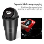 YIOVVOM Auto Mülleimer mit Deckel Universal Handy Abfalleimer für Getränkehalter in der Konsole Mini Mülleimer Auto Mülleimer für Auto Büro Zuhause – Bild 6