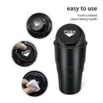 YIOVVOM Auto Mülleimer mit Deckel Universal Handy Abfalleimer für Getränkehalter in der Konsole Mini Mülleimer Auto Mülleimer für Auto Büro Zuhause – Bild 3