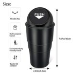 YIOVVOM Auto Mülleimer mit Deckel Universal Handy Abfalleimer für Getränkehalter in der Konsole Mini Mülleimer Auto Mülleimer für Auto Büro Zuhause – Bild 2