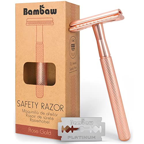 51PFrjxdVL.jpg Metall Rasierer Frauen | Eco Rasierer Frauen | Nassrasierer Damen | Rasierhobel Damen | Zero Waste Rasierer | Einklingen Rasierer | Safety Razor | Double Edge Razor | Bambaw – Bild 1