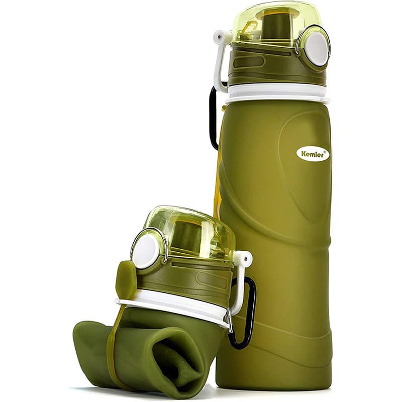 kemier2 Kemier kollabierbare Silikon-Wasserflaschen-750ML, Medizinische Qualität, BPA-Frei, FDA-Zugelassen, Aufrollen, 26oz, auslaufsicher, Faltbar Sport & Outdoor-Wasserflaschen – Bild 1