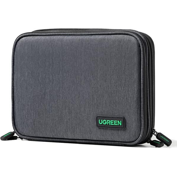 UGREEN Elektronik Tasche Doppelschicht Reise Organizer Kabeltasche Travel Kabel Organizer Elektronische Zubehör Case Travel Organisator Festplattentasche für Powerbank, Kabel, Akku, Karte, Handy usw.