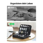 UGREEN Elektronik Tasche Doppelschicht Reise Organizer Kabeltasche Travel Kabel Organizer Elektronische Zubehör Case Travel Organisator Festplattentasche für Powerbank, Kabel, Akku, Karte, Handy usw. – Bild 2