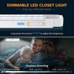 Racokky LED Sensor Licht 50 LEDs,  Schrankbeleuchtung, Wiederaufladbar Dimmbare Schranklicht mit Bewegungsmelder, LED Küchenleuchte, Weiches Licht für Kleiderschrank, Treppe – Bild 4