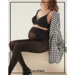CALZITALY 2 Paar Blickdichte Umstandsstrumpfhose | Elastische Geformte Schwangerschaftsstrumpfhosen Komfort Übergangszeit Mode – Bild 5
