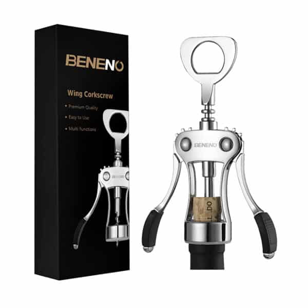 Beneno, Upgrade Weinöffner, Zinklegierung, Premium-Flügelkorkenzieher mit multifunktionalem Flaschenöffner